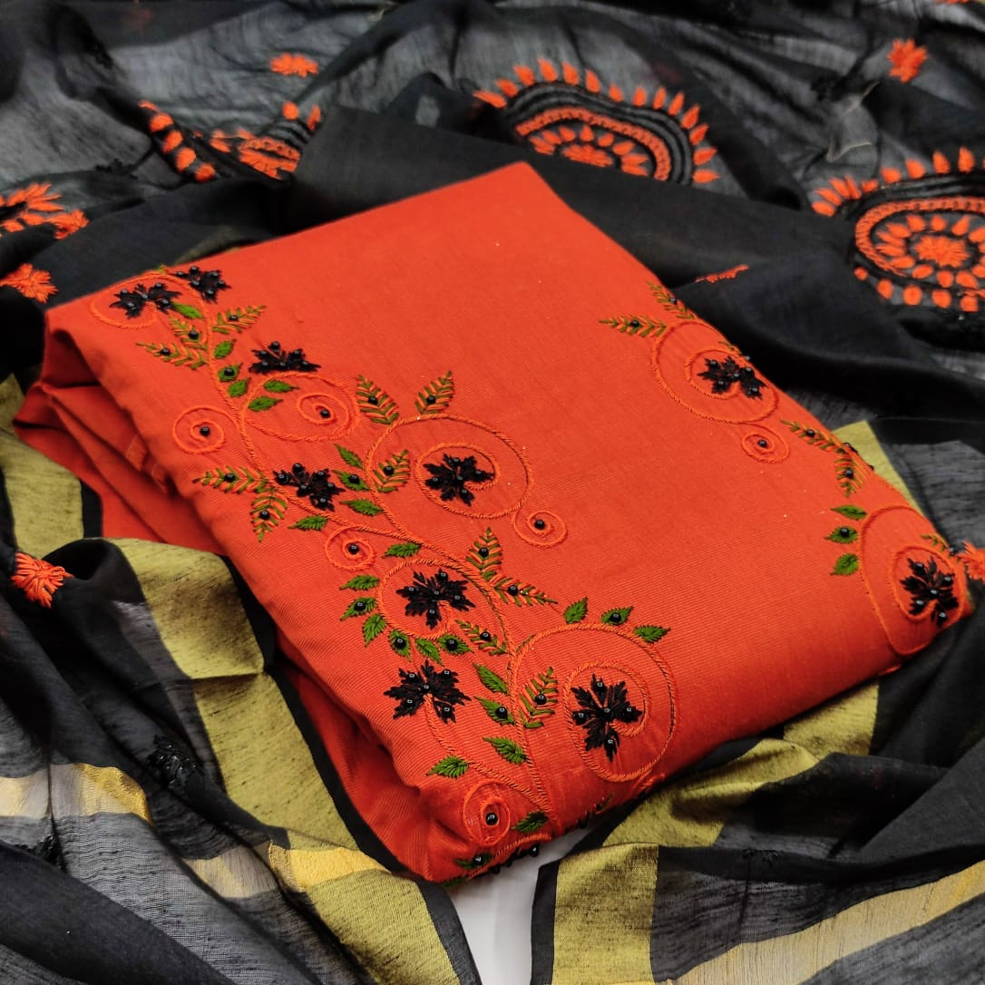 Gng Blossom 3 Festive Wear cotton Embroidery Work Dress Material Collection